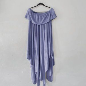 Off-shoulder Blue Dress